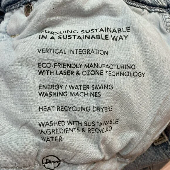 AG Saige Wide Leg Crop High Rise Fit Jeans Womens 27 Blue Raw Hem - Picture 11 of 12